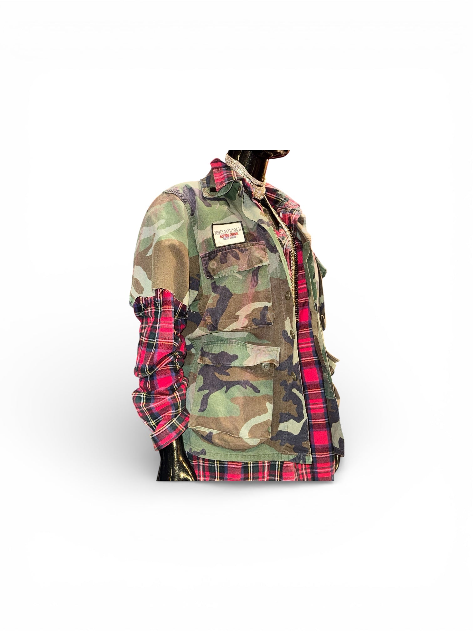 Bondij Vintage Camo Jacket  & Flannel Shirt Set
