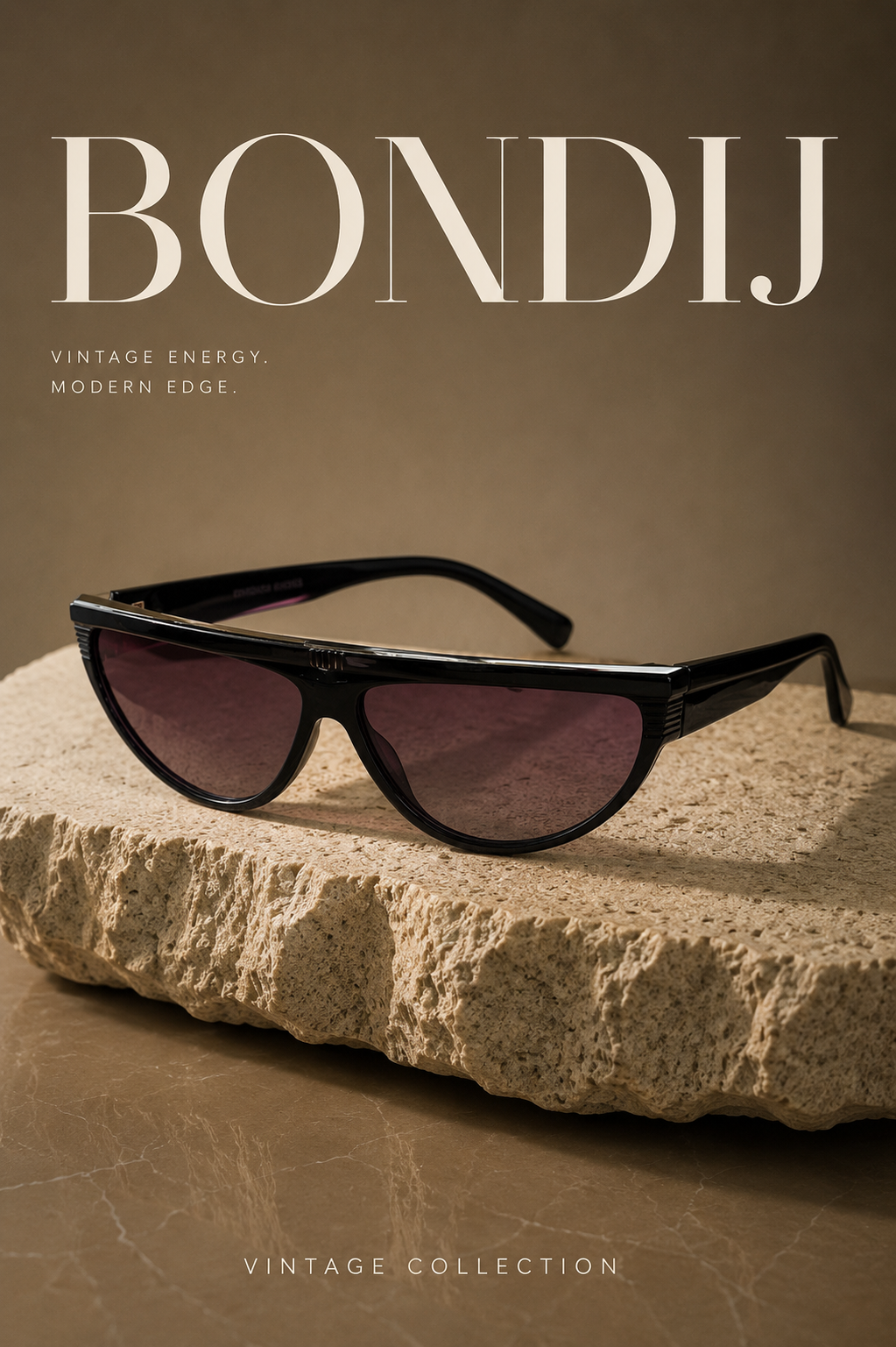 VINTAGE | Oversized Black Statement Shades