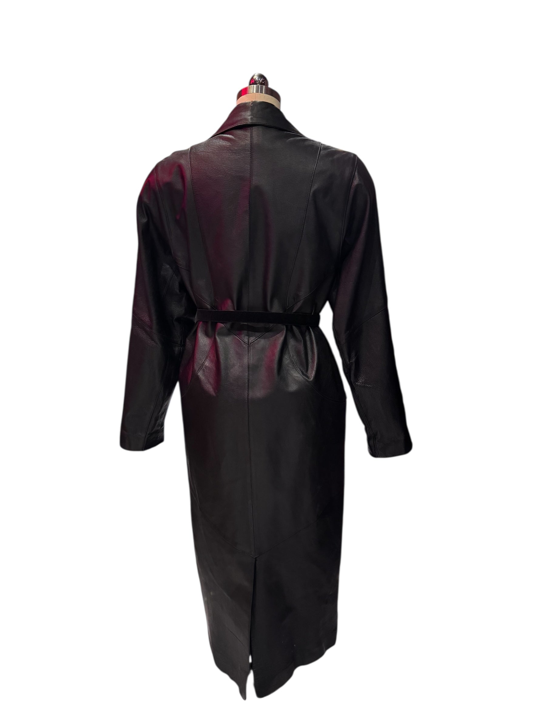 Vintage “Liz Baker Essentials”Leather Trench Coat (Circa 1980s)