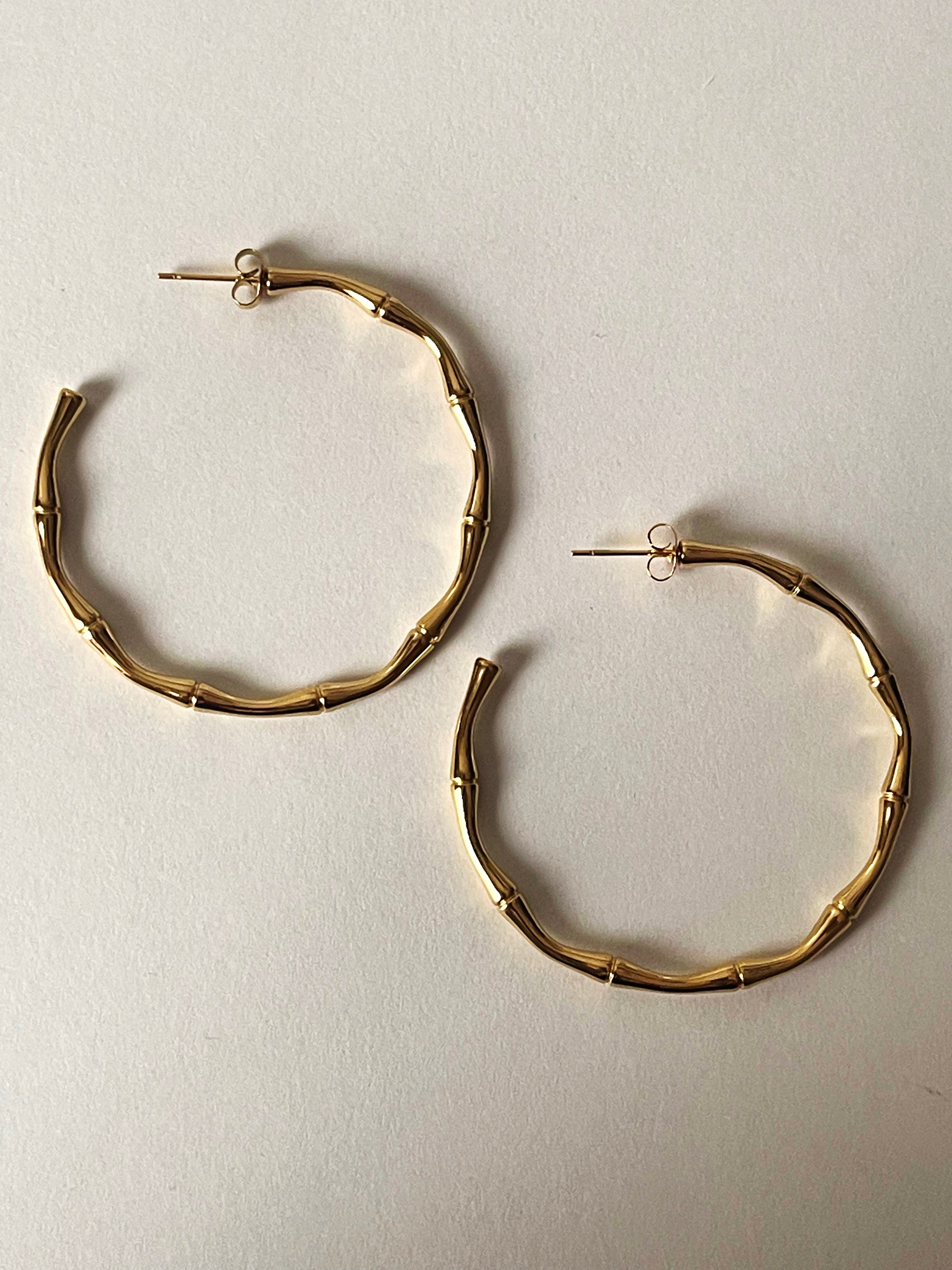 Bamboo Hoop Earrings