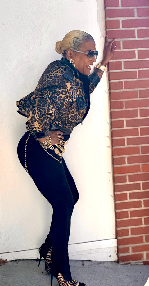 Wild Luxe Cropped Leopard Jacket