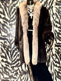 Vintage Mink Coat with Fox Collar Trim