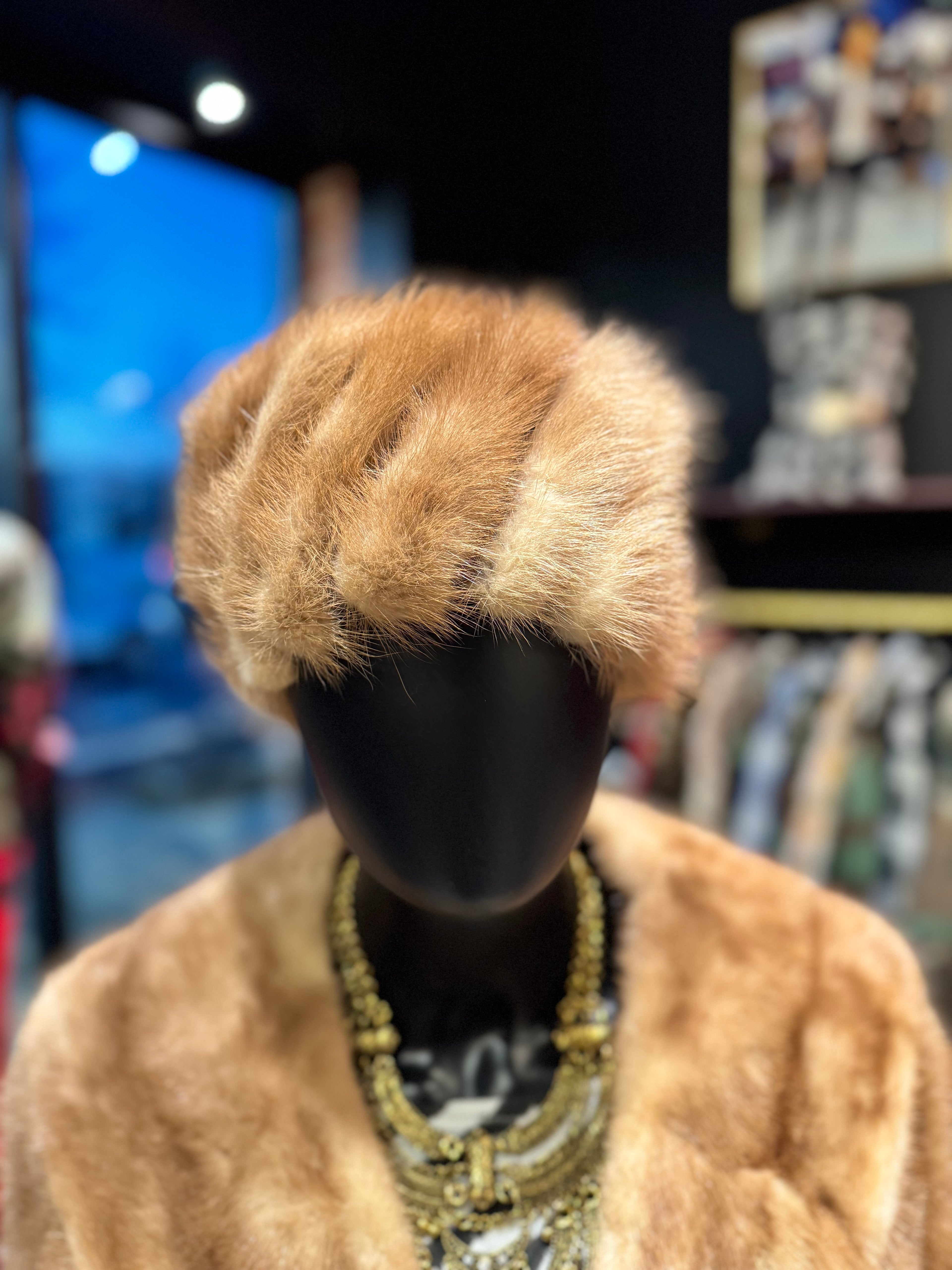 Vintage Mink Pillbox Hat