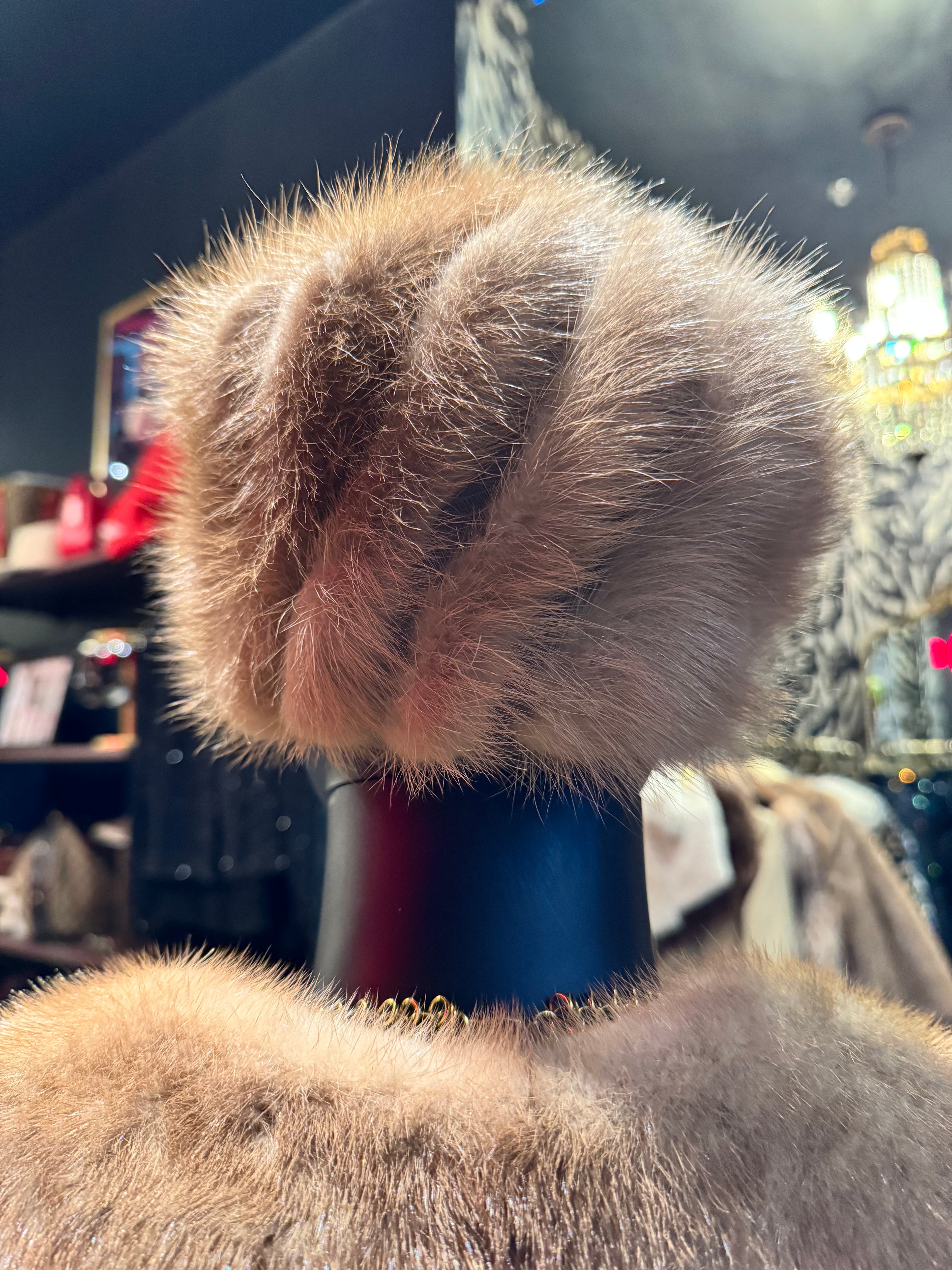 Vintage Mink Pillbox Hat