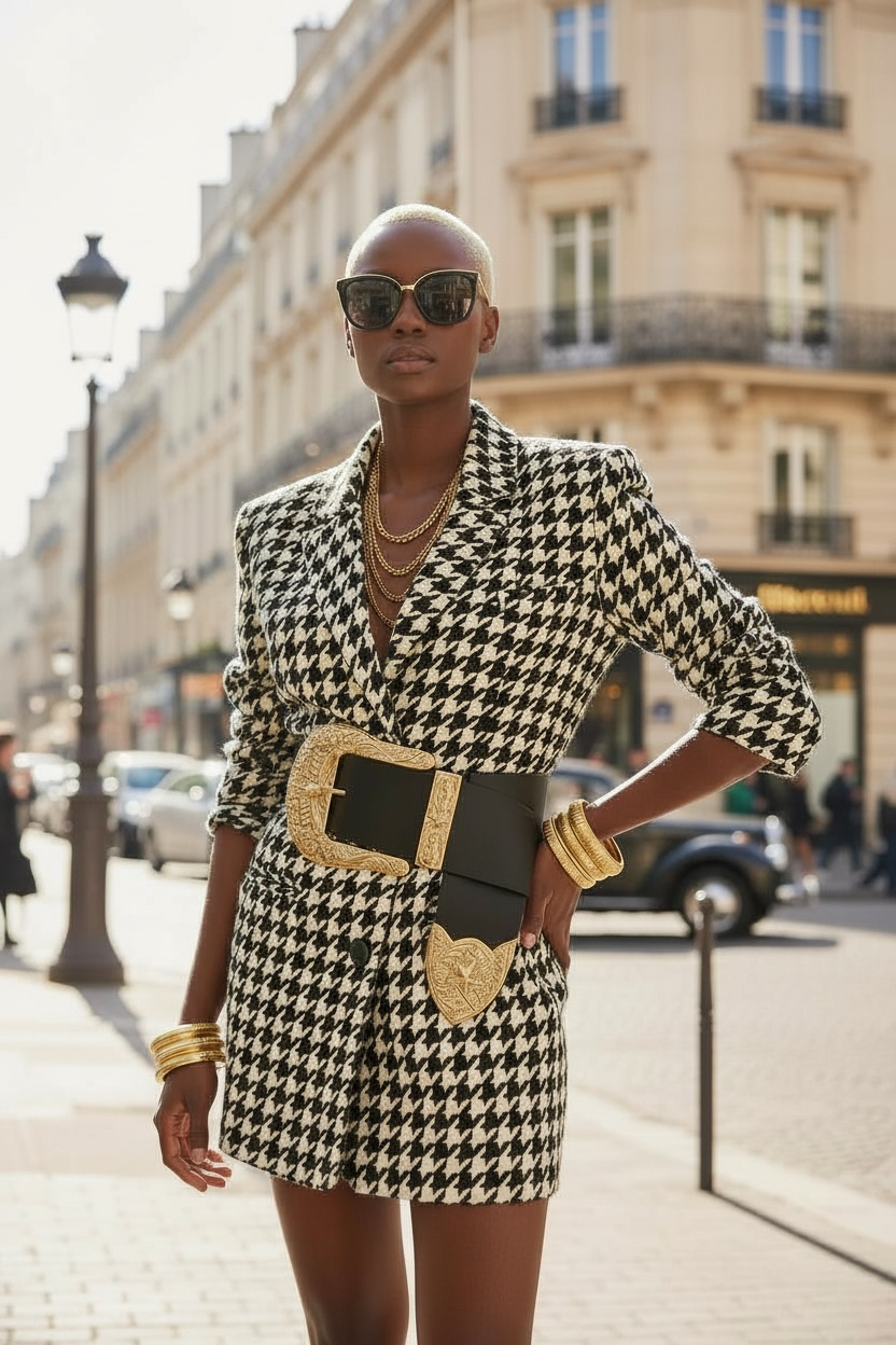 vintage houndstooth blazer