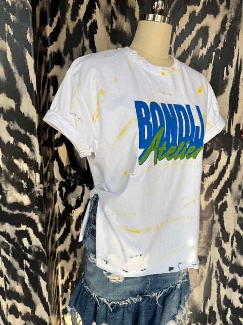 Atelier distressed splatter tee