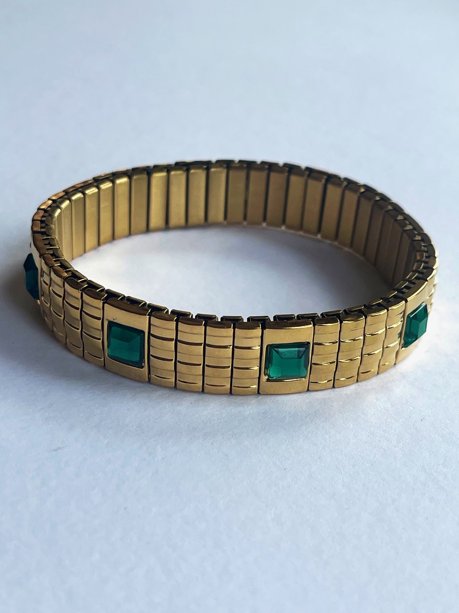 Emerald Grid Bangle