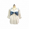 Denim Bow Button Up