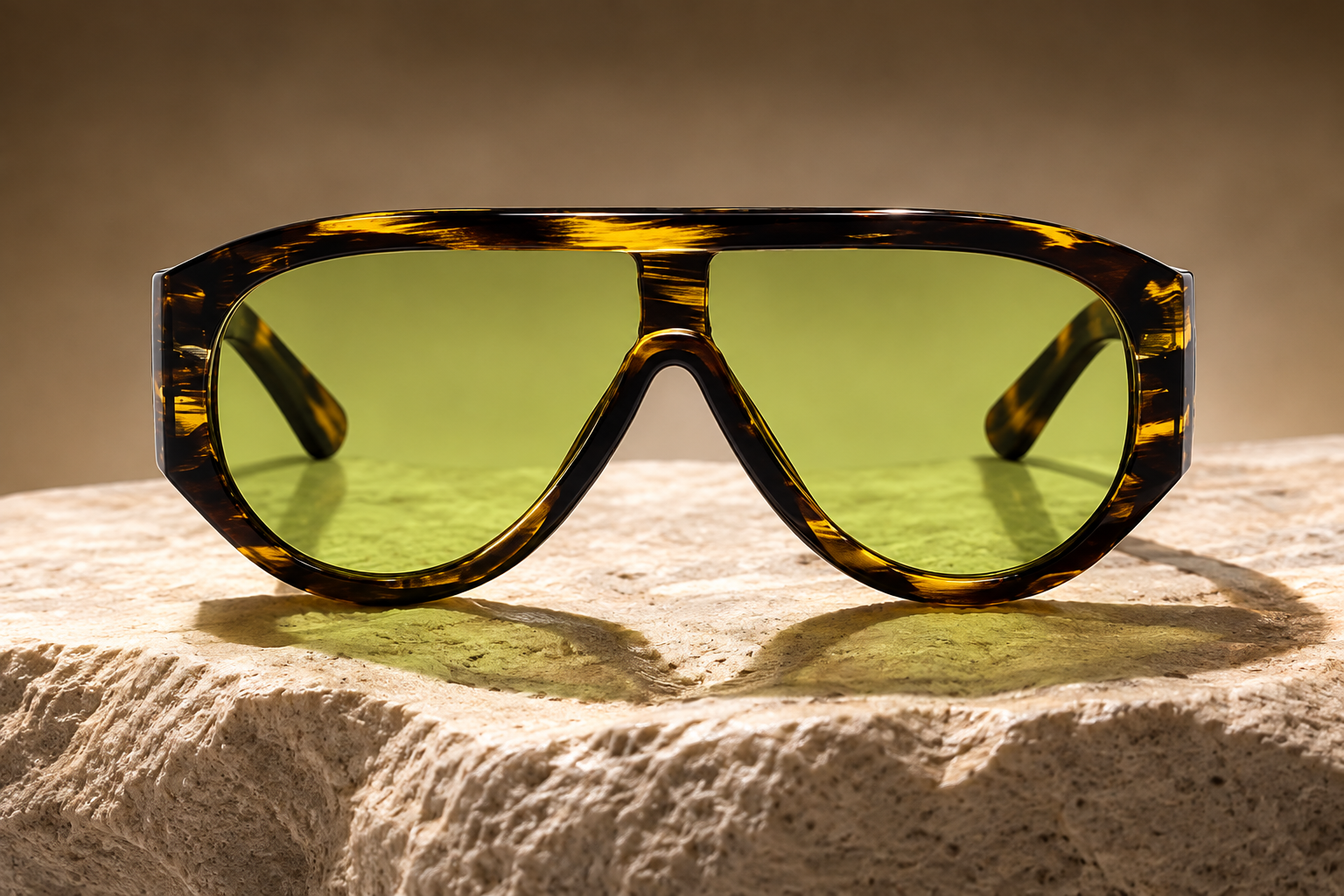 “That Girl” Oversized Tortoise Shield Sunglasses