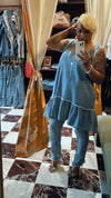 Denim drop waist dress
