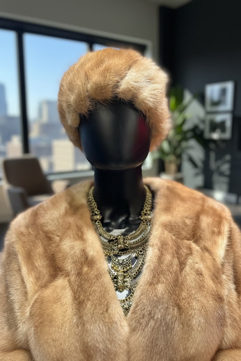 Vintage Mink Pillbox Hat