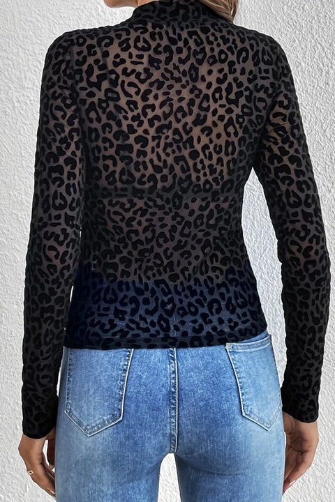 “Midnight Leo” Sheer Velvet Top