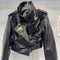 "Croc Patent" Moto Jacket
